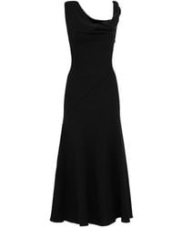 The Row - Violetta Draped Silk Crepe Long Dress - Lyst