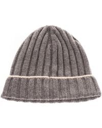 Brunello Cucinelli - Turn-Up Brim Ribbed Beanie - Lyst