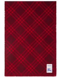 Burberry - Wide Check Frayed-Edge Scarf - Lyst
