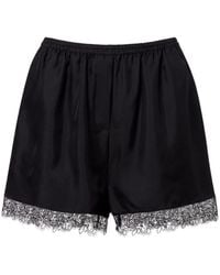 Rohe - Lace-Trimmed Silk Shorts - Lyst