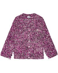 Ganni - Fringe Handknit Cardigan - Lyst