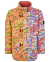 Stone Island - Camouflage-Print Toggle-Fastening Jacket - Lyst