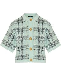 Balmain - Checked Button-Up Cardigan - Lyst