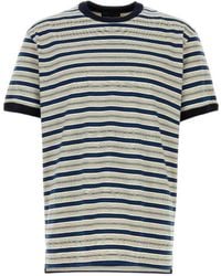 Prada - Crewneck Striped T-Shirt - Lyst