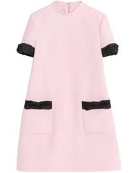 Valentino - Crepe Couture Bow Detailed Mini Dress - Lyst