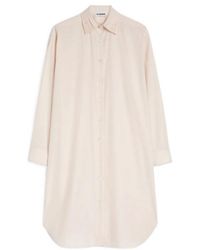 Jil Sander - Pleated Buttoned Lightweight Midi Shirt Dress - Lyst