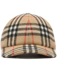 Burberry - Check Wool Baseball Cap - Lyst