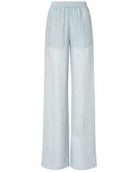 Fendi - Pequin Burnout Wide-Leg Pants - Lyst