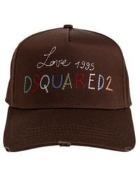 DSquared² - Logo Embroidered Distressed Baseball Cap - Lyst