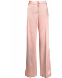 McQueen - Satin Wide Leg Trousers - Lyst