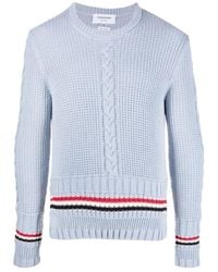 Thom Browne - Rwb-Stripe Cable Knit Jumper - Lyst