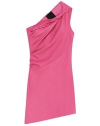 Givenchy - Draped Leather Mini Dress - Lyst