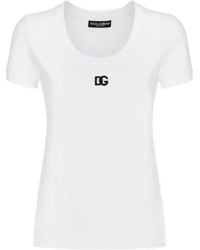 Dolce & Gabbana - Logo Embroidered Crewneck T-Shirt - Lyst