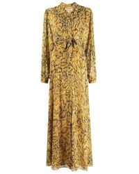 Diane von Furstenberg - Belted Snake-Print Maxi Dress - Lyst
