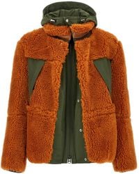 Sacai - Faux Shearling Parka - Lyst