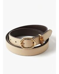 Gucci - Thin Belt With Oval Buckle - Lyst