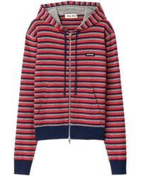 Miu Miu - Wool Hoodie Jacket - Lyst