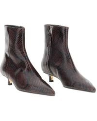 Aeyde - Sofie Snake-Print Pointed-Toe Ankle Boots - Lyst