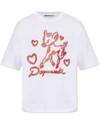 DSquared² - Graphic Printed Crewneck T-Shirt - Lyst