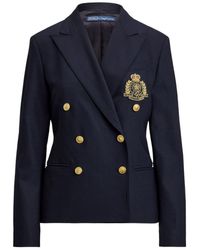 Polo Ralph Lauren - Double-Breasted Crest-Patch Blazer - Lyst
