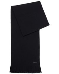 BOSS - Logo-Patch Virgin Wool Scarf - Lyst