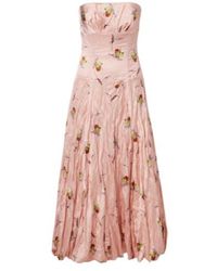 Emilia Wickstead - Kaia Floral Satin Bustier Dress - Lyst