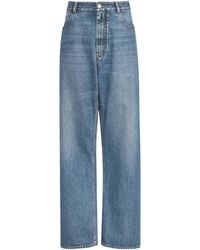 Alaïa - Alaïa Contrast-Stitch Straight Leg Jeans - Lyst