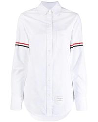 Thom Browne - Rwb Striped Buttoned Shirt - Lyst