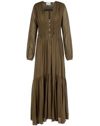 Isabel Marant - Viscose Long-Sleeve V-Neck Maxi Dress - Lyst