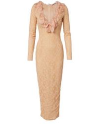 Alessandra Rich - Ruffled Lace Midi Dress - Lyst