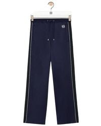 Loewe - Straight-Leg Logo-Embroidered Herringbone-Striped Tech-Jersey Track Pants - Lyst