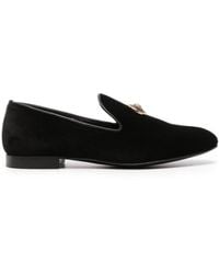 Versace - Velvet Medallion Loafers - Lyst
