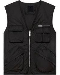 Givenchy - Zip-Up Logo Embroidered Vest - Lyst
