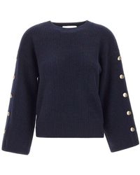 Kaos - Button-Sleeve Ribbed Knitted Sweater - Lyst