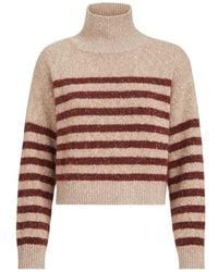 Brunello Cucinelli - Soft Virgin Wool And Cashmere Turtleneck Sweater With Dazzling Stripes - Lyst