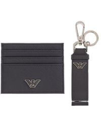 Emporio Armani - Slim Card Holder And Keychain Set - Lyst