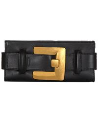 Balmain - Anthem Calfskin Leather Clutch - Lyst