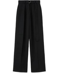 Jil Sander - Belted High-Waist Wide-Leg Trousers - Lyst