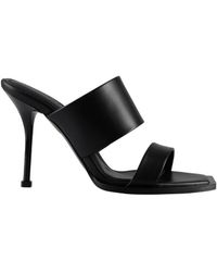 McQueen - Square-Toe Heeled Sandals - Lyst