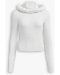Alaïa - Alaïa Sculptural Hood Ribbed Knit Jumper - Lyst