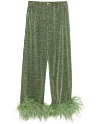 Oséree - Oséree Glitter Feather-Trim Pants - Lyst
