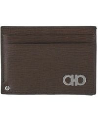 Ferragamo - Gancini-Plaque Leather Cardholder - Lyst
