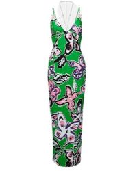 Area - Halterneck Embellished Printed Gown - Lyst