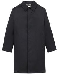 Saint Laurent - Button Detailed Knee-Length Coat - Lyst