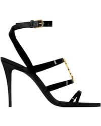Saint Laurent - Cassandre Patent Leather Sandals - Lyst