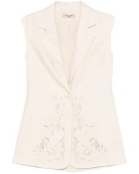 Twinset - Embroidered Sleeveless Waistcoat - Lyst
