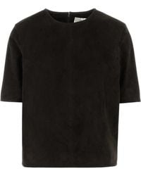 Loulou de Saison - Zaida Suede Boxy T-Shirt - Lyst