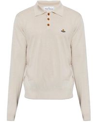 Vivienne Westwood - Long-Sleeved Knitted Polo Shirt - Lyst