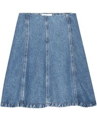 FRAME - Mid-Rise Denim Skirt - Lyst