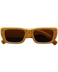 Moncler - Crystal-Encrusted Rectangular Sunglasses - Lyst